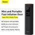 Baseus Car Tool Super Mini Inflator Tire Pump 15sec Fast Inflation, 4 Tires in 25 Minutes, Black